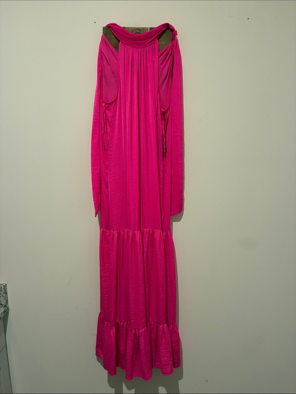 Vince Camuto Fuchsia Sleeveless Maxi Dress with Tiered Hem